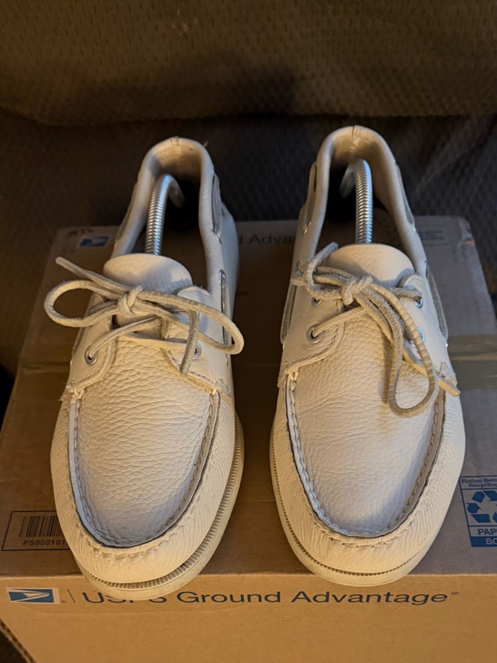 Sperry Cream Leather Authentic Original Boat Shoes
